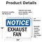 Signmission Exhaust Fan, 24 in W x Rectangle, Vinyl Decal OS-2PACK-NS-D-1824-L-12212 - alternate 2